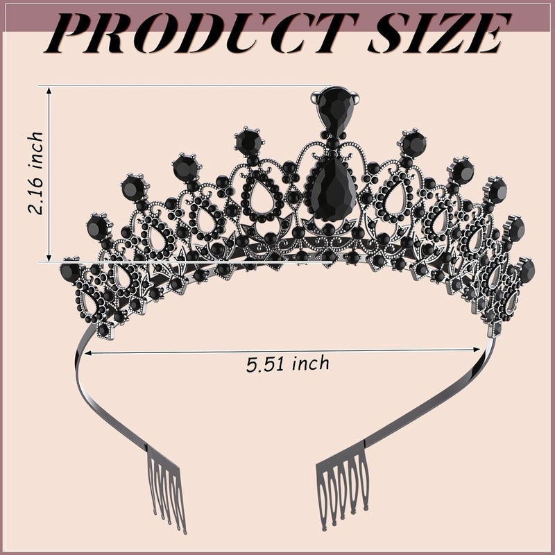 Loetere 12 Pcs Crystal Tiara and Princess Crown with Comb Crown Rhinestone Women Girls Tiara Headpiece Queen Hair Accessories for Birthday Party Wedding Prom Halloween Cosplay Costume - Image 3